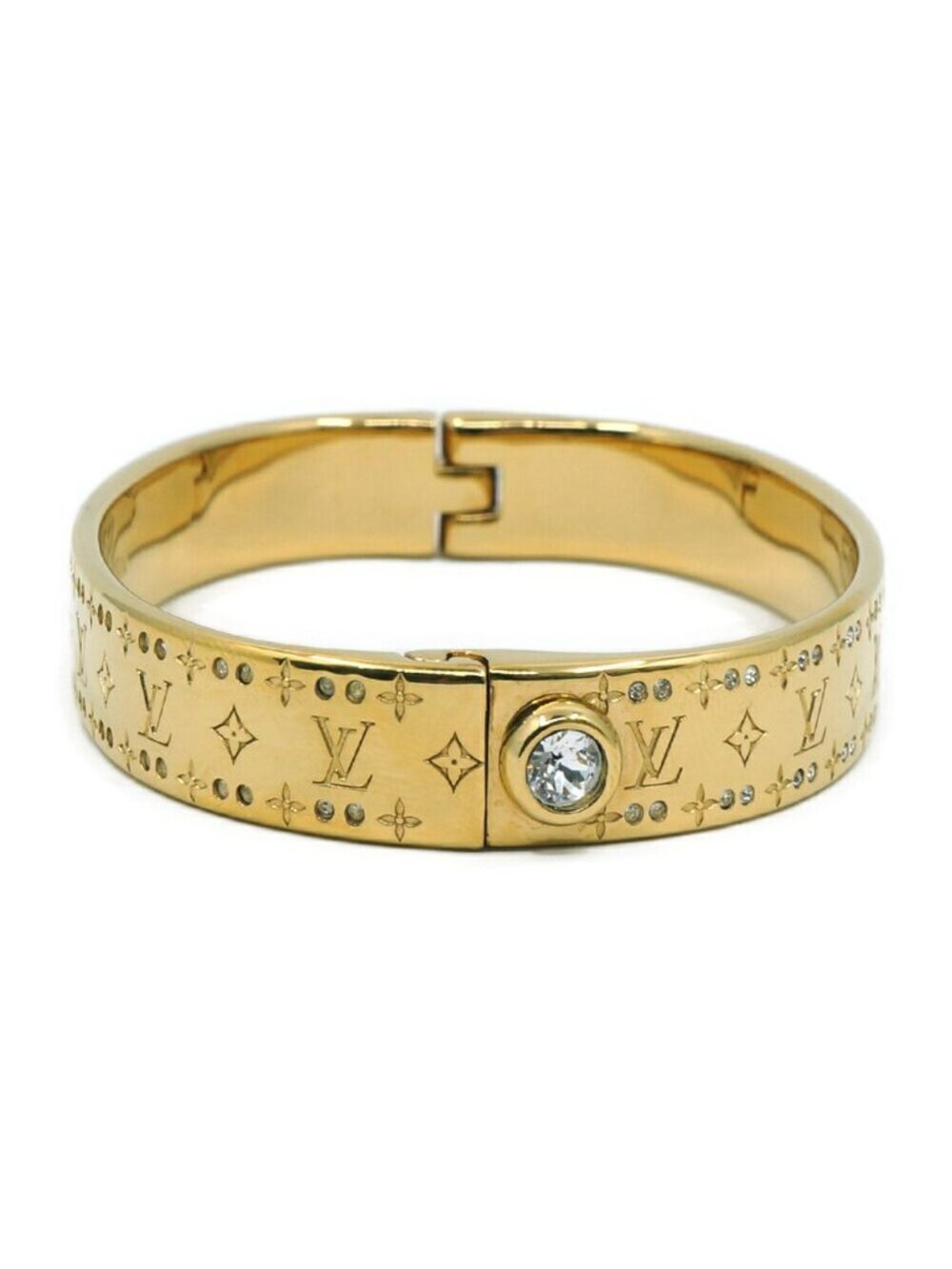 Louis Vuitton Rigid Bracelet Nanogram Strass Gold - Picture 3 of 10